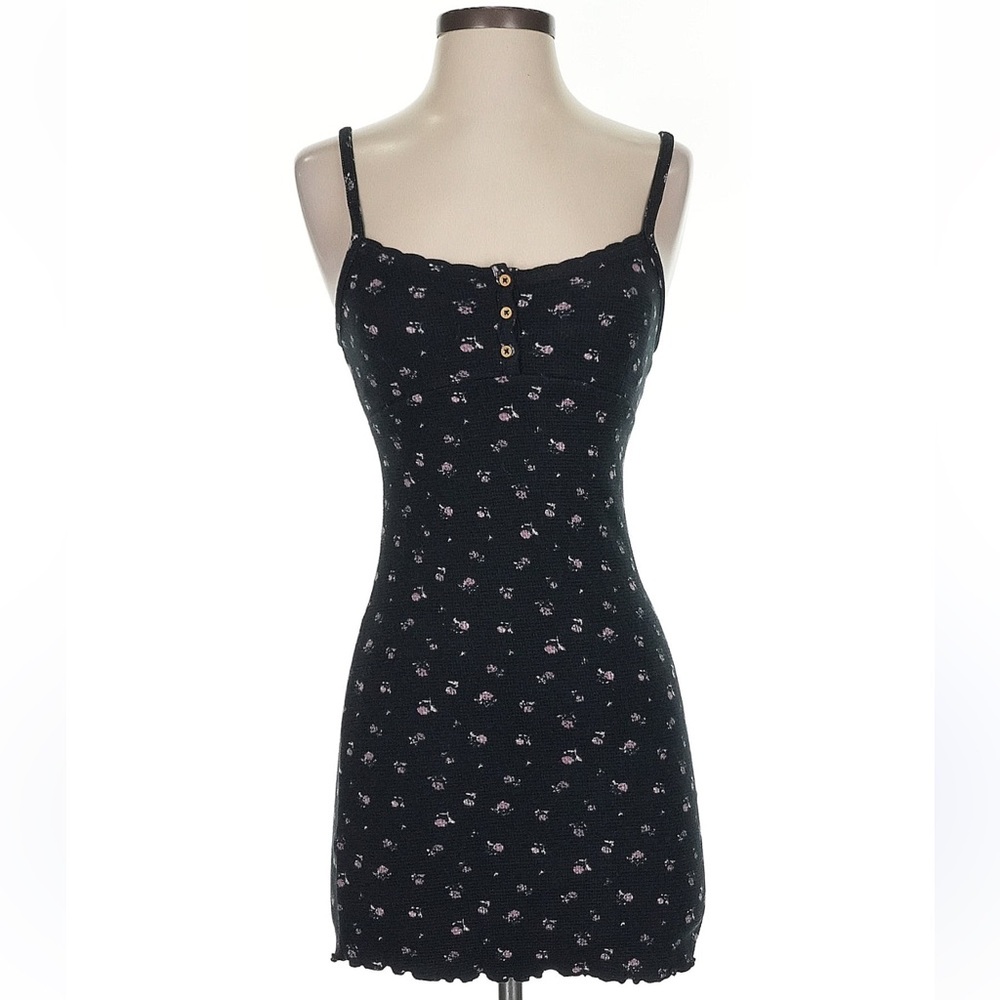 Black Floral Mini Dress